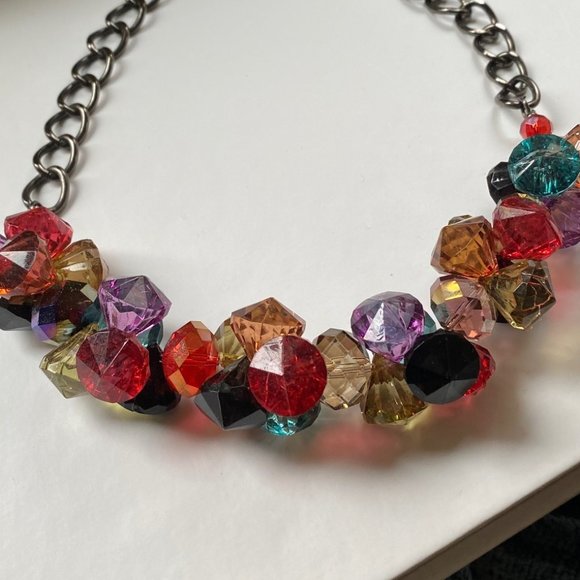 Bold Jewel Tone Statement Necklace - Picture 11 of 14